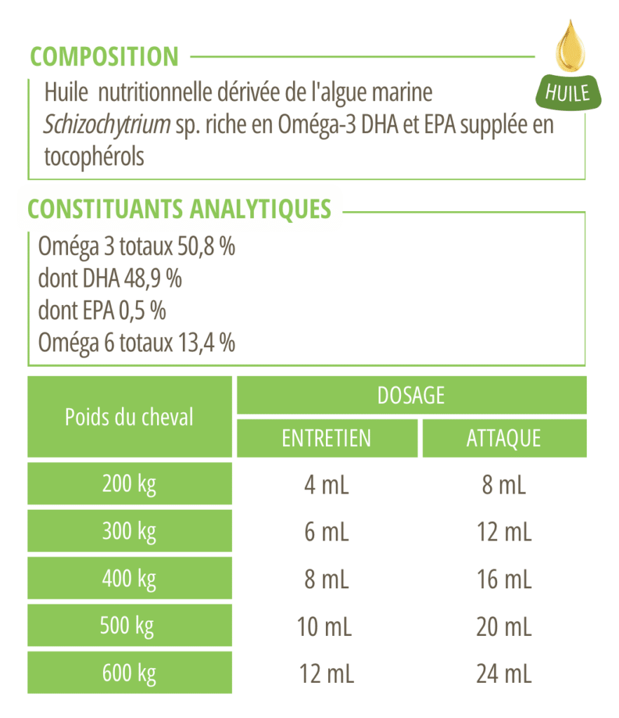 Apports en acides gras de différentes huiles
